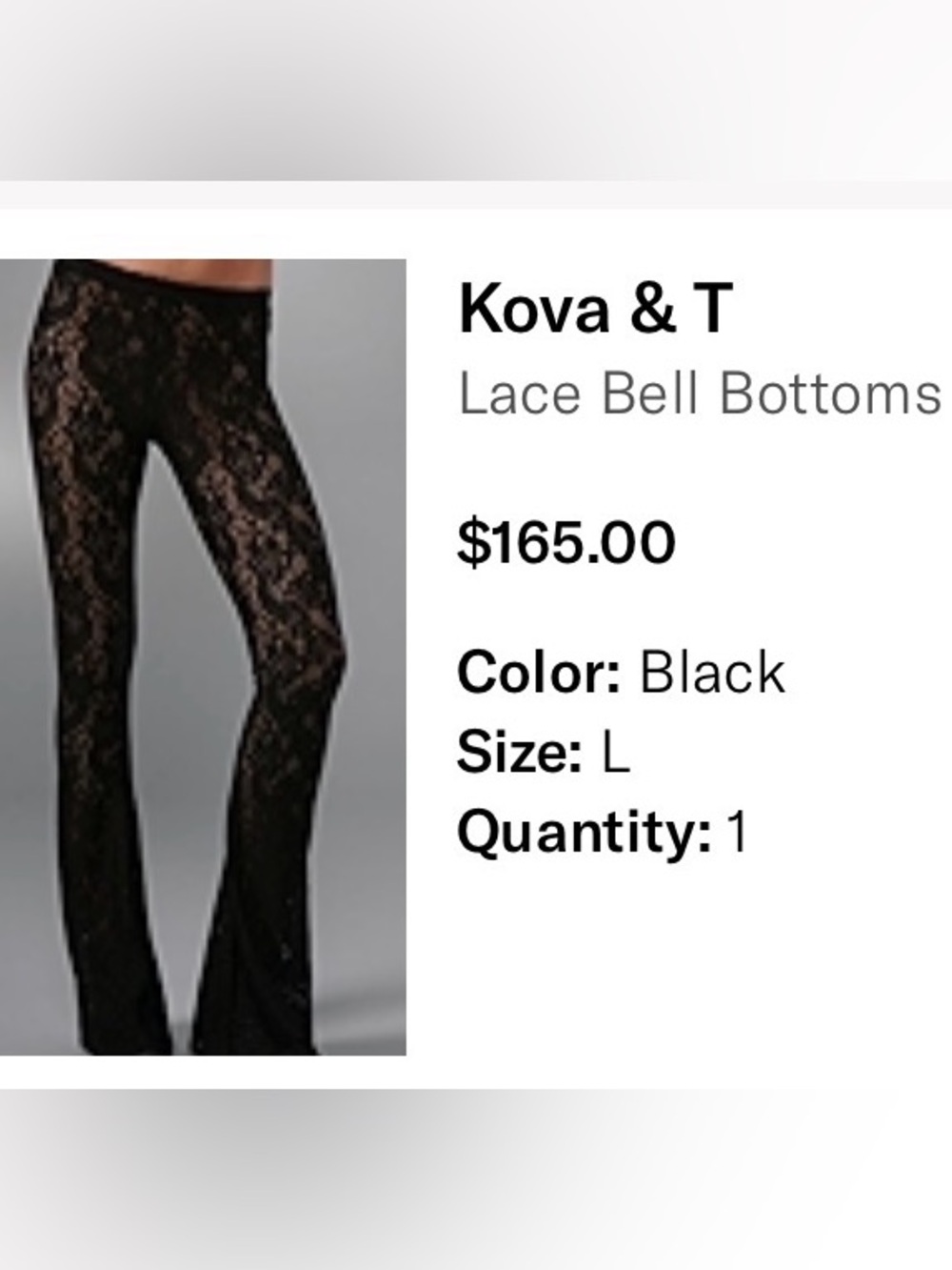 Black Lace Bell Bottoms Leggings